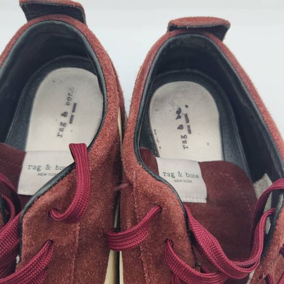 Rag and Bone Men's Size EU 43 US 10 Red Suede Color block Runners Sneakers - Picture 7 of 9